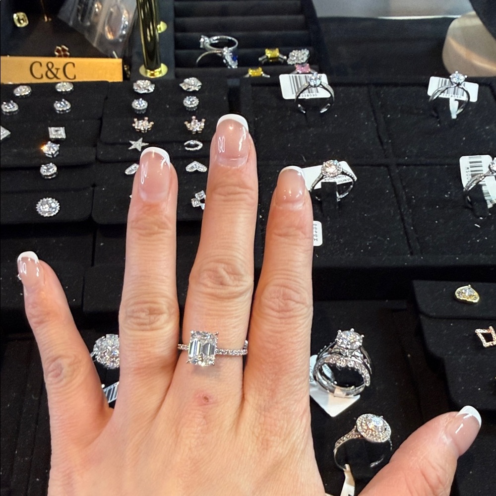 C.C Silver Radiant Cut Ring